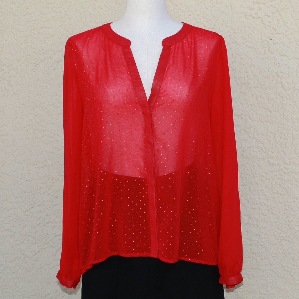 Covington Red Sheer Blouse
